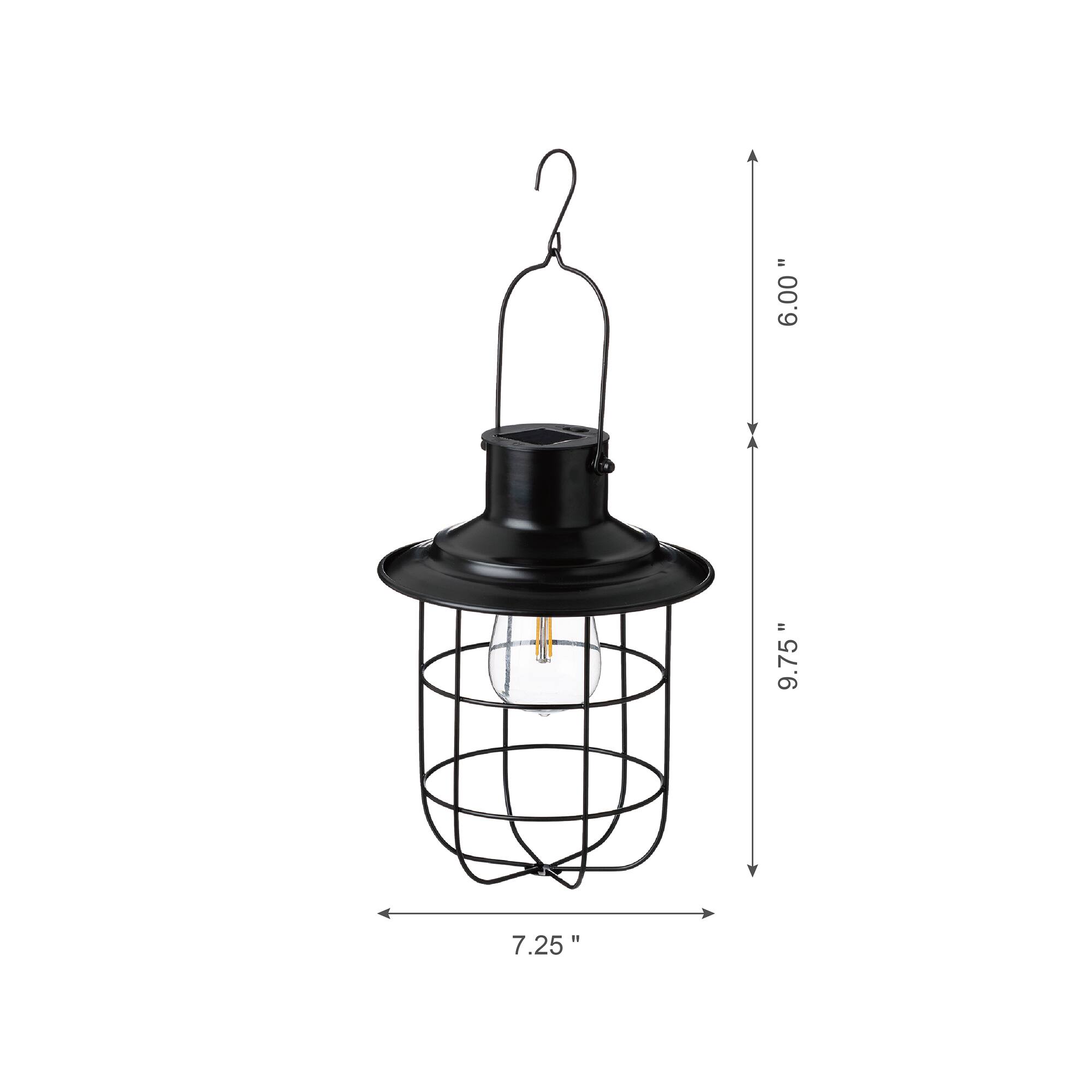 Glitzhome® 10" Wire Solar Powered Outdoor Hanging Lantern